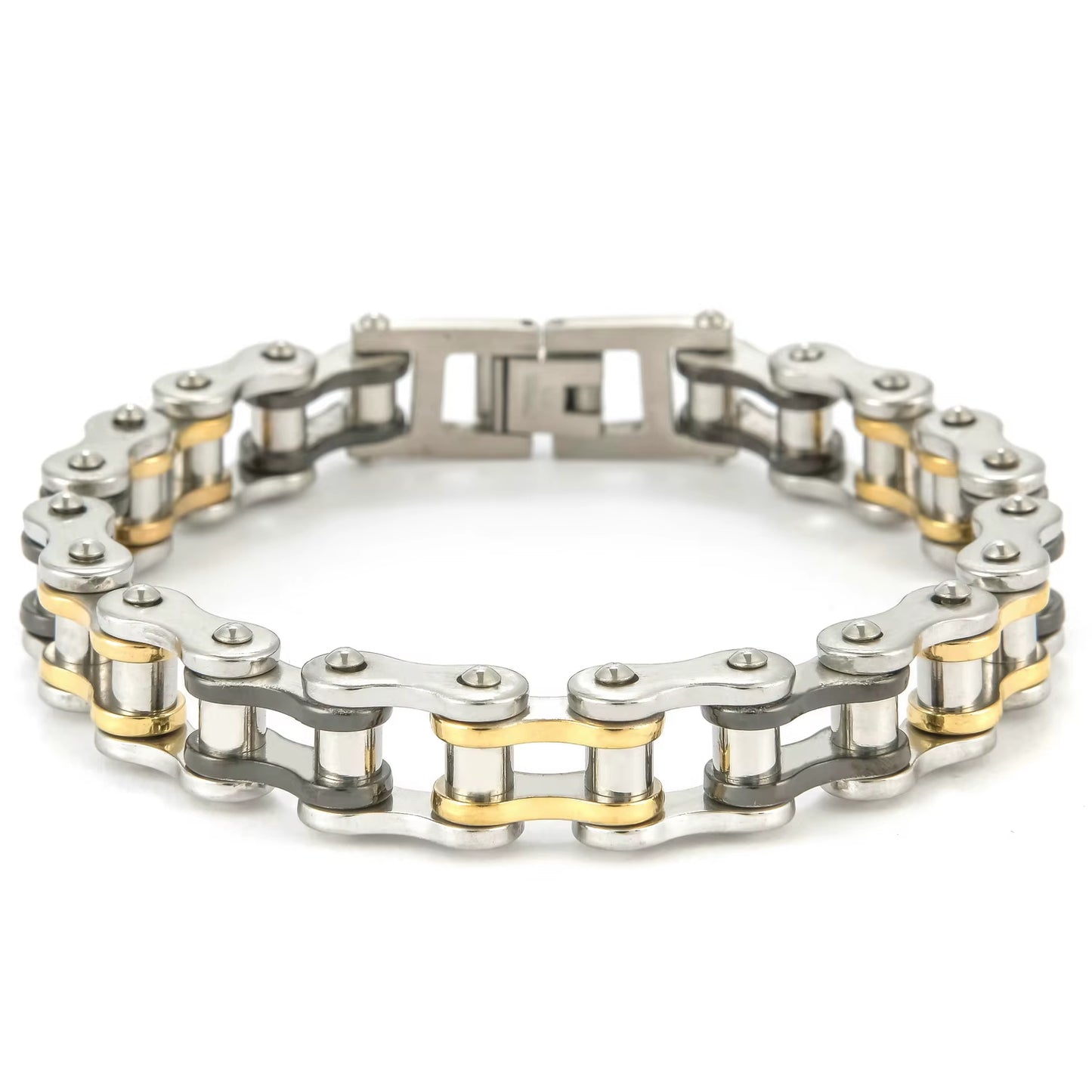 Stainless Steel Biker Chain Bracelet Mens Bracelet Link Chain Motorcycle Bicycle Style Bracelets Fashion Punk Bangles Jewelry