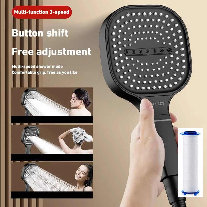 Xiaomi 13Cm Large Panel 3Modes Adjustable Home Shower Head High Pressure Massage Showerhead Filter Element Bathroom Accessories