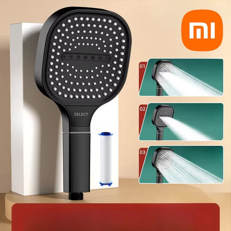 Xiaomi 13Cm Large Panel 3Modes Adjustable Home Shower Head High Pressure Massage Showerhead Filter Element Bathroom Accessories