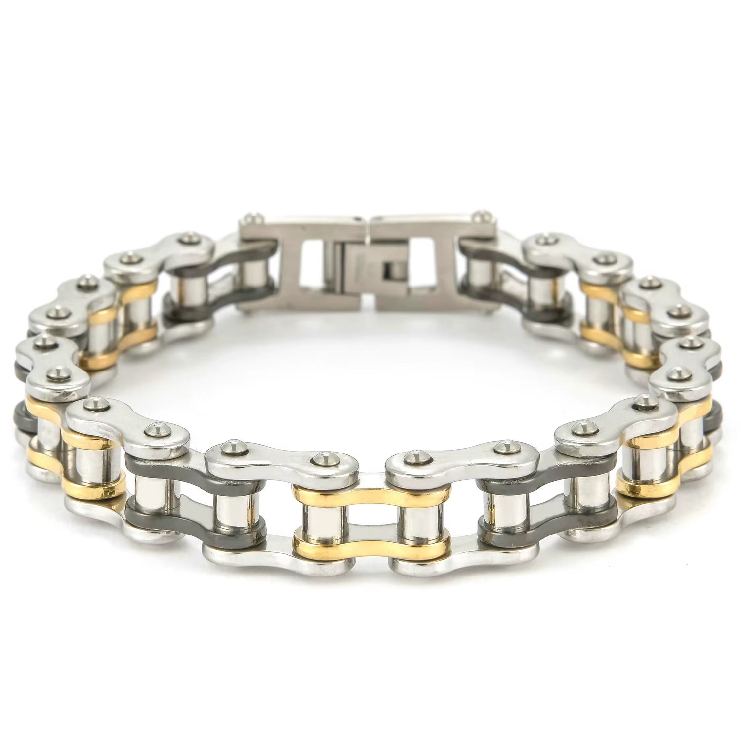 Stainless Steel Biker Chain Bracelet Mens Bracelet Link Chain Motorcycle Bicycle Style Bracelets Fashion Punk Bangles Jewelry