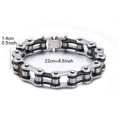 Stainless Steel Biker Chain Bracelet Mens Bracelet Link Chain Motorcycle Bicycle Style Bracelets Fashion Punk Bangles Jewelry