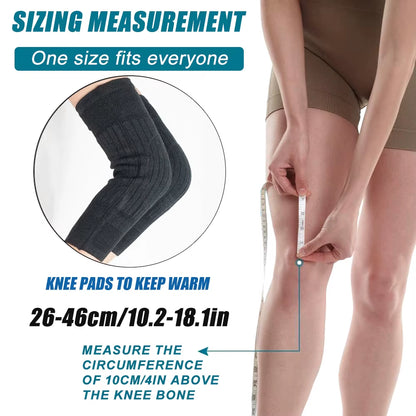 1Pair Unisex Cashmere Wool Knee Brace Pads - Winter Warm Thermal Knee Warmers, Thickened & Lengthened Knee Sleeves for Arthritis
