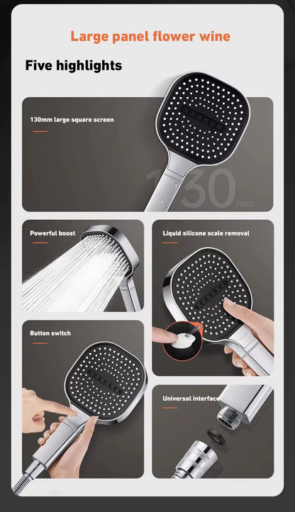 Xiaomi 13Cm Large Panel 3Modes Adjustable Home Shower Head High Pressure Massage Showerhead Filter Element Bathroom Accessories