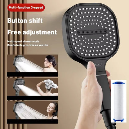 Xiaomi 13Cm Large Panel 3Modes Adjustable Home Shower Head High Pressure Massage Showerhead Filter Element Bathroom Accessories