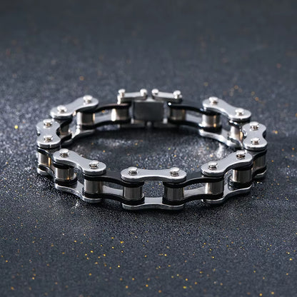 Stainless Steel Biker Chain Bracelet Mens Bracelet Link Chain Motorcycle Bicycle Style Bracelets Fashion Punk Bangles Jewelry