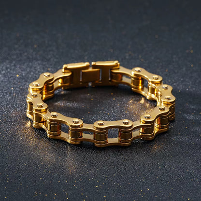 Stainless Steel Biker Chain Bracelet Mens Bracelet Link Chain Motorcycle Bicycle Style Bracelets Fashion Punk Bangles Jewelry