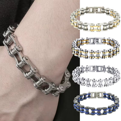 Stainless Steel Biker Chain Bracelet Mens Bracelet Link Chain Motorcycle Bicycle Style Bracelets Fashion Punk Bangles Jewelry